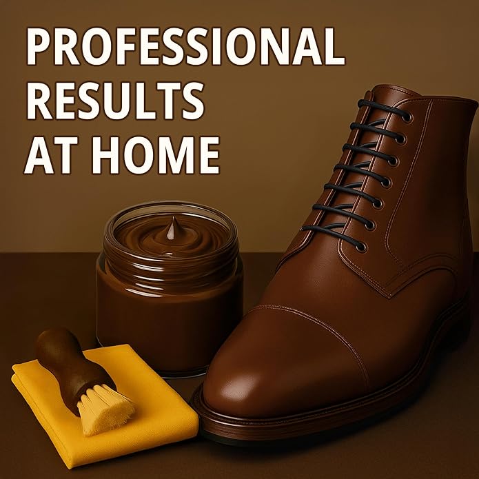 Eagle Shoe Shine Kit – 5-Piece Leather Shoe Polish & Cream Set with Brush & Cloths