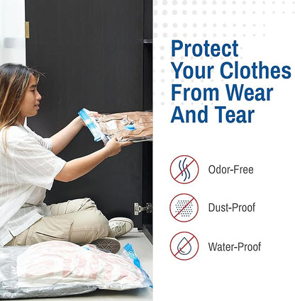 20-Pack Variety Vacuum Storage Bags for Comforters, Blankets & Clothes – Vacuum Sealed Compression Bags with Hand Pump – Space Saver Storage Bags for Bedding,Travel & Organization (5S, 5M, 5L & 5XL)