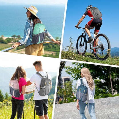 12L Small Hiking Backpack with Chest Strap for Men Women, Mini Lightweight Travel Backpack for Kids, Blue