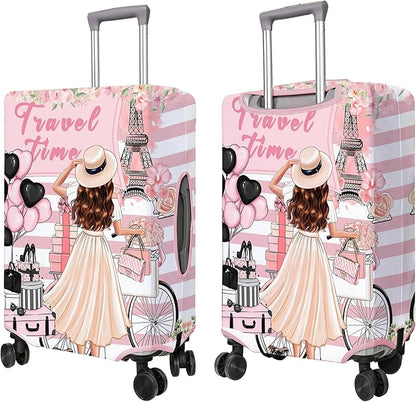 Travel Luggage Cover Suitcase Protector Fits 18-32 Inch Wheel Covers PatternedTravel Related Items Flower Luggage Protector Elastic XL