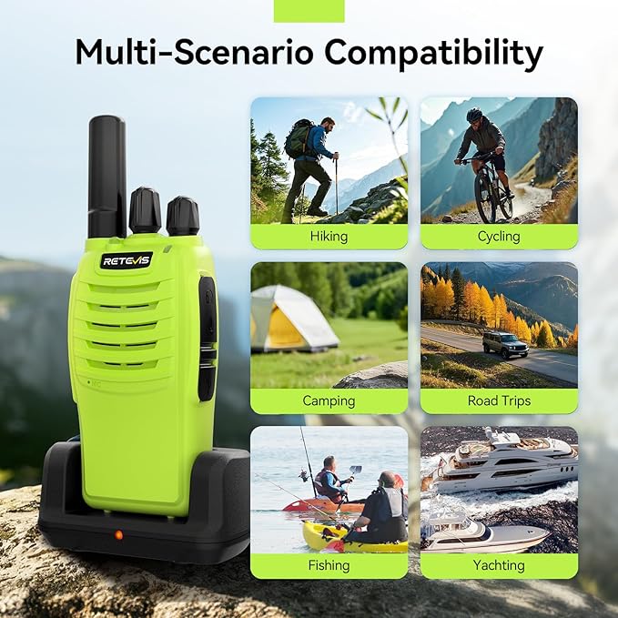 Retevis H-777 Walkie Talkies for Adults, 2 Way Radios Rechargeable Walkie Talkies Long Range, Portable FRS Two-Way Radios, Emergency Alarm LED Flashlight Type C Charger for Family Outdoor Trip(3 Pack)