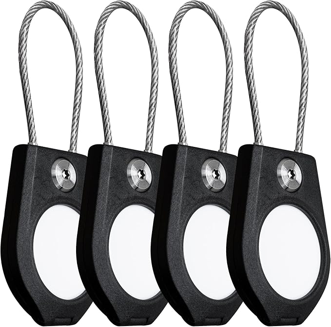 TagVault™ AirTag Security Cable (4 Pack) - The Secure AirTag Wire Cable Holder | Machined Torx Screw, Waterproof, Compact | Great for Luggage, Keys, Backpacks & More | Elevation Lab