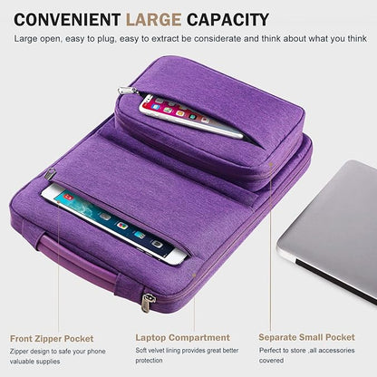Voova Laptop Sleeve Case 15.6 Inch Compatible with MacBook Air 15 M2/M3/M4, MacBook Pro 15/16, 15-16" Hp Lenovo Dell Acer Asus, 2 in 1 Waterproof Computer Bag with Detachable Accessory Pouch, Purple