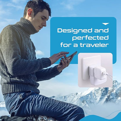 Ceptics Switzerland Travel Adapter Plug with Dual USA Input - Power - Type J (3 Pack) - Ultra Compact - Safe Grounded Perfect for Cell Phones, Laptops, Camera Chargers and More (CT-11A)