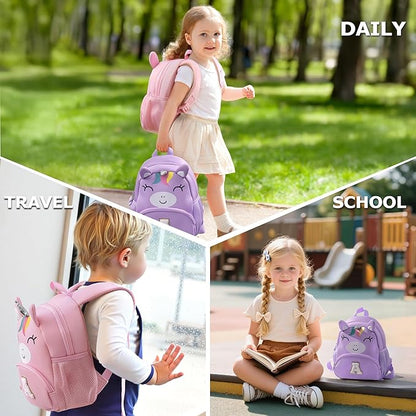 YOOLIFE Toddler Backpack for Kids - 2-5 Year Old Birthday Gift | Small Purple Backpack Personalized Gifts for Toddler Kids Grandkids | School Supplies Unicorn Gifts Purple J
