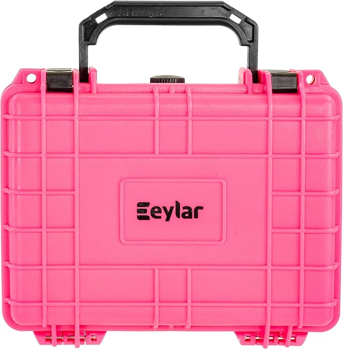 Eylar Protective Camera Hard Case Water & Shock Proof w/Foam, TSA Standards 9.12 inch 7.56 inch 4.37 inch (Pink)