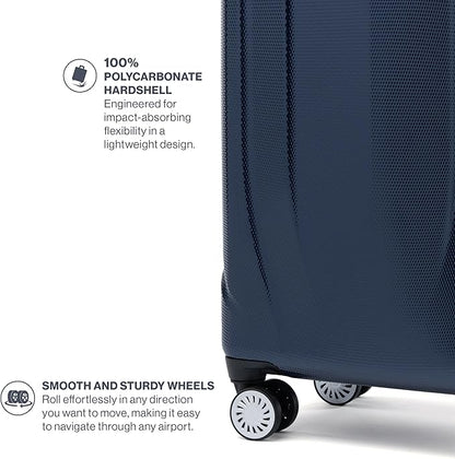 Travelpro Pathways 3 Hardside Expandable Luggage, 8 Spinner Wheels, Lightweight Hard Shell Suitcase, 3 Piece Set (21/25/28), Royal Blue