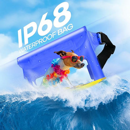 Waterproof Bag Fanny Packs for Women, Cruise Vacation Essentials Waterproof Pouch for Phone Passport Purse, Floating Dry Bags for Beach Water Park Boating Fishing Diving Surfing Kayaking Accessories