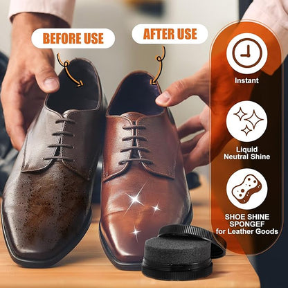 Loopeer 12 Pcs Shoe Shine Sponge Bulk, Instant Leather Shoes Shiner Care for Boots, Leather Accessories Quick Cleaning