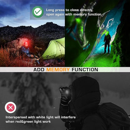 EverBrite Headlamp, 2 Pack Kids Headlamp with Red Light and Memory Function, Head Lamp for Adults and Kids with 5 Modes, Bright Headlamps for Camping, Running, Christmas Gifts, Batteries Included