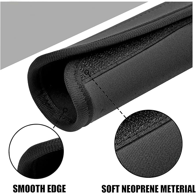 Luggage Handle Wraps, Soft Travel Bag Handle Cover, Padded Handle Grip, Suitcase Tags Identifiers for Travel Accessories, Black, 2Pcs