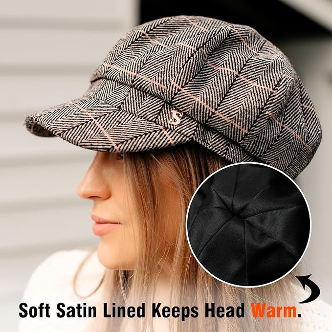 Comhats Wool Fashion Newsboy Hats for Women Winter Warm Pageboy Cabbie Cap Beret