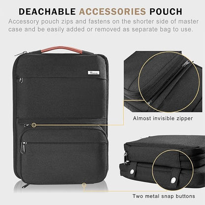 Voova Laptop Sleeve Case 13 14 Inch Compatible with MacBook Air 13 M2/M3/M4, MacBook Pro 13/14,13.5”Surface Laptop 4/5,Chromebook 14,2 in 1 Waterproof Computer Bag with Detachable Accessory Pouch