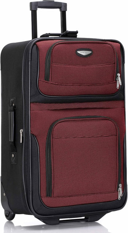 Travel Select Amsterdam Softside Expandable Luggage with Rolling Wheels, Burgundy, 25-Inch Medium