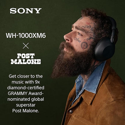 Sony WH-1000XM6 The Best Noise Canceling Wireless Headphones, HD NC Processor QN3, 12 Microphones, Adaptive NC Optimizer, Mastered by Engineers, Studio-Quality, 30-Hour Battery, Midnight Blue