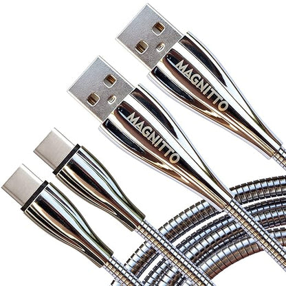 USB Type C Cable, Metal Braided Cord 6ft 2-Pack, Fast Type-C Charger Durable USB-A to USB-C Charging Cable for Samsung Galaxy S21 S20+ S10 S9 S8 A51 Note PS5 Controller Pixel