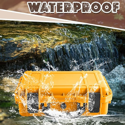 1 Pcs 22.4 x 16.1 x 10.2 Inch Waterproof Hard Case with DIY Customizable Foam Insert Portable Protective Case with Knife for Camera Drones Equipments Tools Test Instruments (Yellow)