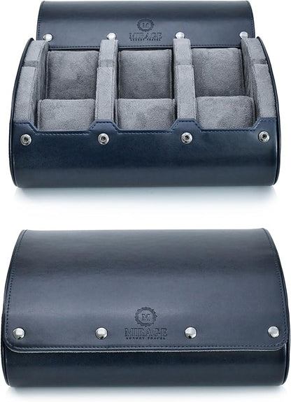 Watch Roll Case for Travel 6 slot Watches Organizer - Midnight Blue