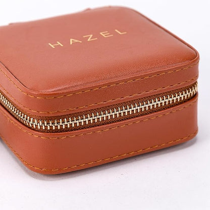 Angelina's Palace Personalized Jewelry Case with Name Engraved,Custom Leather Travel Jewelry Organizer Box for Rings,Earrings,Necklaces,Birthday Bridesmaid Gift For Women