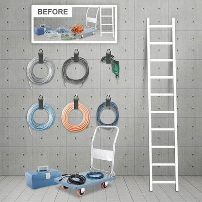Extension Cord Organizer(8 Pack), Extension Cord Holder for Garage Organization and Storage, Heavy Duty Storage Straps for Cables, Hoses and Ropes, with Triangle Buckle for Hanging, Design Patent