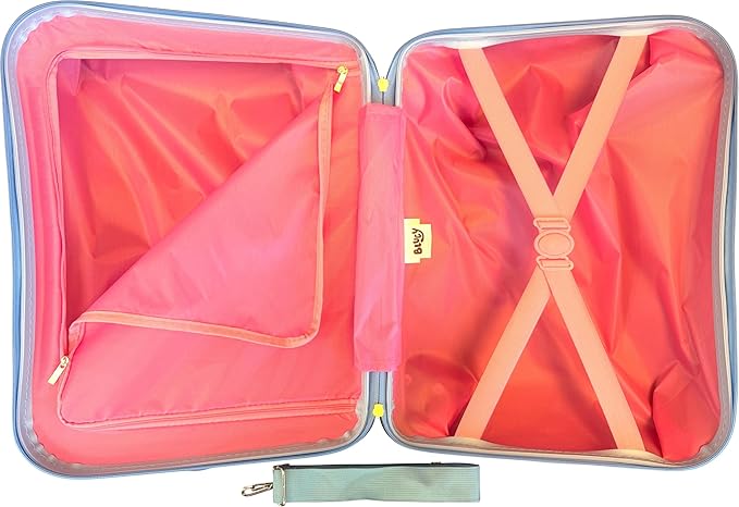 Fast Forward Ride-On 18" Suitcase For Kids/Tow-Along Toddler Carry-On Luggage With Wheels (Bluey Girls)