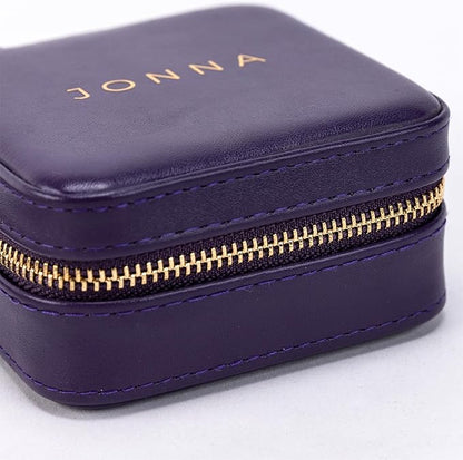 Angelina's Palace Personalized Jewelry Case with Name Engraved,Custom Leather Travel Jewelry Organizer Box for Rings,Earrings,Necklaces,Birthday Bridesmaid Gift For Women