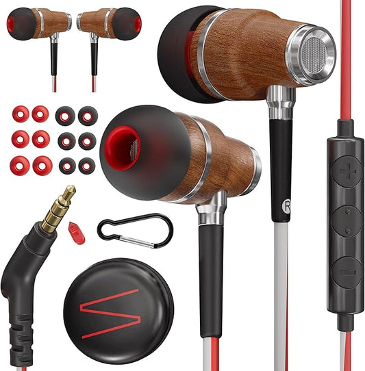 Symphonized Wired Earbuds with Microphone – 90% Noise Cancelling Ear buds with Mic, in Ear Headphones Wire for Computer & Phone, Earphones 3.5 mm Jack