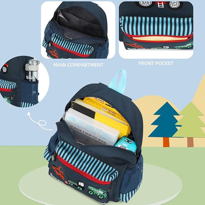 willikiva Cute Zoo Little 3d Backpack Kids Backpack for Boys and Girls Toddler Backpack Waterproof Preschool(Deep Blue Car)