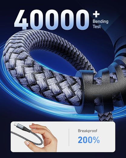 Short USBC to USBC Cable 3FT, 60W USB Type C Fast Charging Cable for Car, Durable iPhone USB C Charger Cable USB C Cord for iPhone 17/16/15/Pro Max/Plus, Samsung Galaxy and More-2Pack