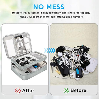 CILLA Electronic Organizer Travel Case, Travel Cord Organizer Case Portable Waterproof Cable Organizer Bag for Charger, Cord, USB, Power Bank, Earphone
