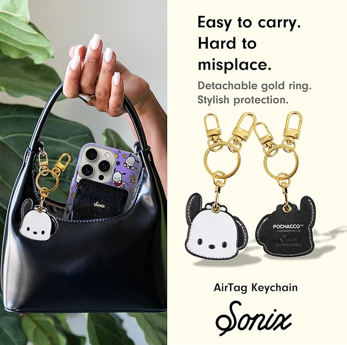 Sonix x Sanrio Character Keychain Case Compatible with Apple AirTag | Protective AirTag Cover Keychain | Pochacco