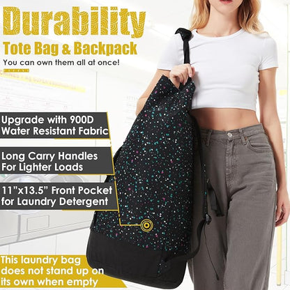 Laundry Backpack 115L, Heavy Duty Laundry Bag with Shoulder Straps, Backpack Laundry Bags for College, Extra Large Dirty Clothes Bag, Laundromat Bag, College Dorm Room Essentials for Guys