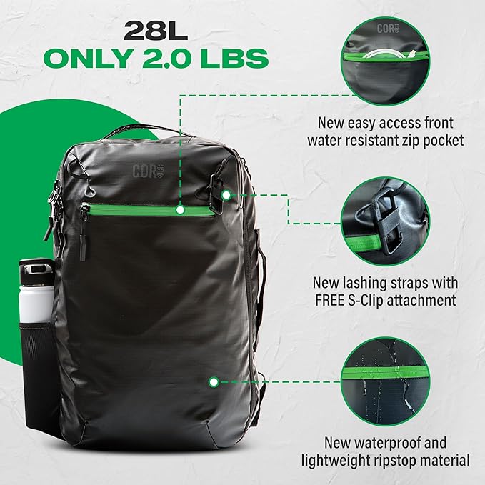Carry On Travel Backpack Bundle | Island Hopper Travel Backpack with Toiletry Bag and Compression Packing Cube Set