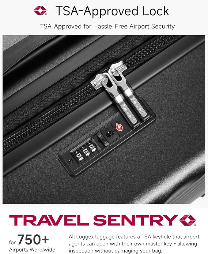 Carry On Luggage 22x14x9 Airline Approved, KVC Expandable Polycarbonate Hard Shell Suitcase for Travelling (EX-Core, Purple, 20 Inch, 40L-44L)