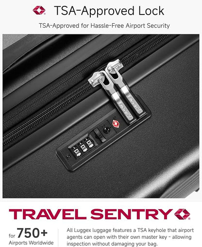 Carry On Luggage for Airplanes, KVC Polycarbonate Hard Shell Suitcase for Travelling (EX-Core, Charcoal Metallic, 21 Inch, 48L)