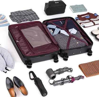 Expandable Luggage Sets 5 Piece,Suitcases with Detachable Wheels,ABS Hard Case Luggage with TSA Lock Spinner Wheels,Carry On Luggage Set