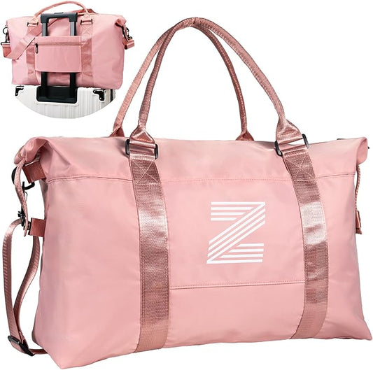 Teen Girl Gifts Trendy Stuff, Initial Travel Duffel Bag, Personalized Weekender Bag, Gym Bag, Monogram Overnight Bag, Niece Gifts Girly Girl Stuff Birthday Gifts for Girl (Letter Z)