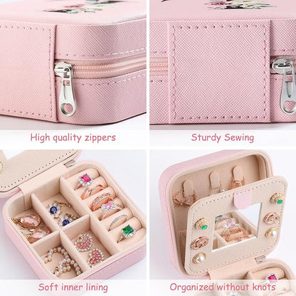AYGXU Travel Jewelry Box for Women and Girls - Small Case With Initial A-Z - Teacher Gifts