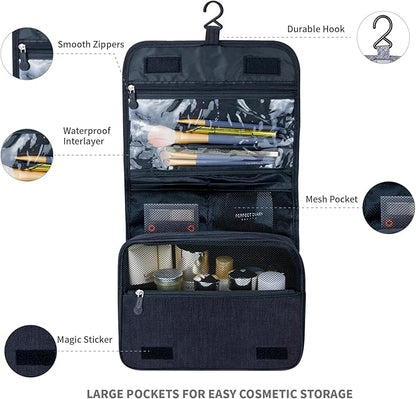 Large Capacity Toiletry Bag Travel Bag with Hanging Hook for Men and Women Waterproof Travel Cosmetic Bag Bathroom Bag,with TSA Approved Zippers Clear Travel Makeup Bag Carry-on