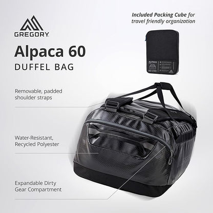 Gregory Alpaca 60L Water-Resistant Adventure Travel/Gear Organization Duffel Bag with Packing Cube Included, Slate Blue