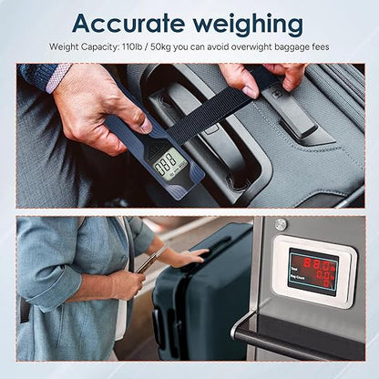 travel inspira Luggage Scale Battery-Free, Travel Essentials, Portable Handheld Digital Suitcase Weight Scale for for Travel Accessories, 110lbs/50kg (Dark Blue)