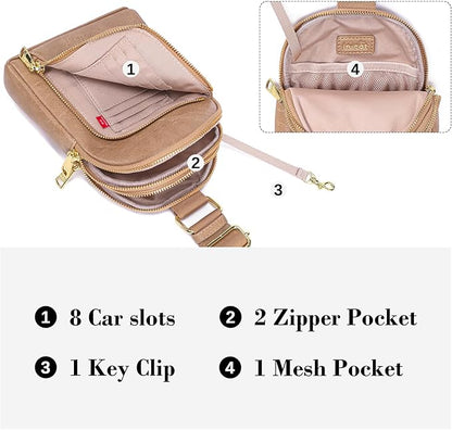 INICAT RFID Blocking Sling Bag,Anti Theft Crossbody Bags for Women,Travel Gifts Cross Body Purses Vegan Leather