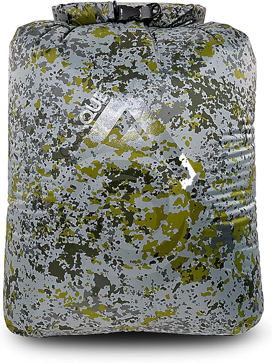 AquaQuest Rogue Dry Bag – 60L Boulder Camo – 100% Waterproof Roll Top – Boating Dry Bag