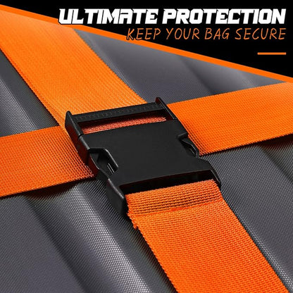 Eccliy 12 Pack Luggage Straps Suitcase Belts Wide Adjustable Packing Straps Travel Belts Accessories for Business Packing(Orange)