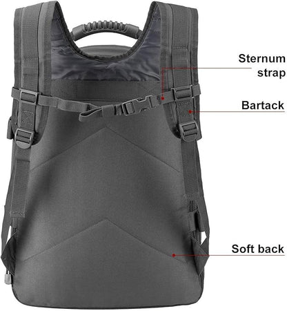 Greencity Laptop Backpacks Tactical 3 Day Expandable Bug Out Bag Classic Case Travel Hiking，Gray