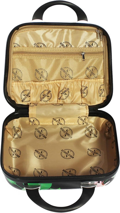World Traveler VentureX Airline Approved 2-Piece Carry-On Luggage Set – Lightweight Hardside Polycarbonate Suitcase with Spinner Wheels - Peonies