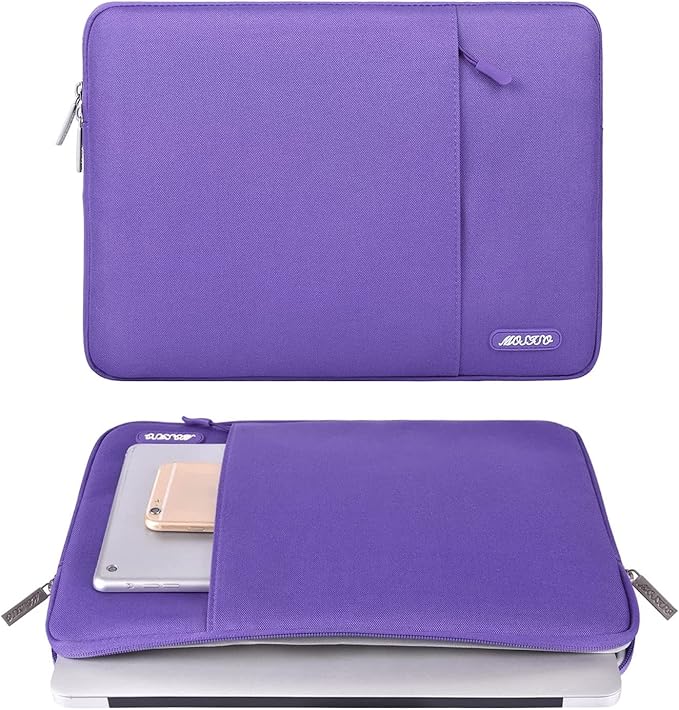 MOSISO Laptop Case 13.3 inch, 13-13.3 inch Laptop Sleeve Compatible with MacBook Air/Pro 13/Pro 14 M5 M4 M3 M2 M1, HP Dell ASUS Lenovo,Polyester Vertical Computer Sleeve Bag with Pocket, Ultra Violet