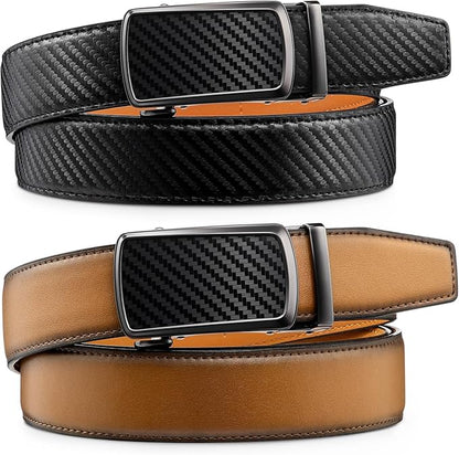 Zitahli Mens belt 2 Pack - Men Leather Belt Design for Work Business and Casual Golf Jeans-Men's Accessories Gifts for Men