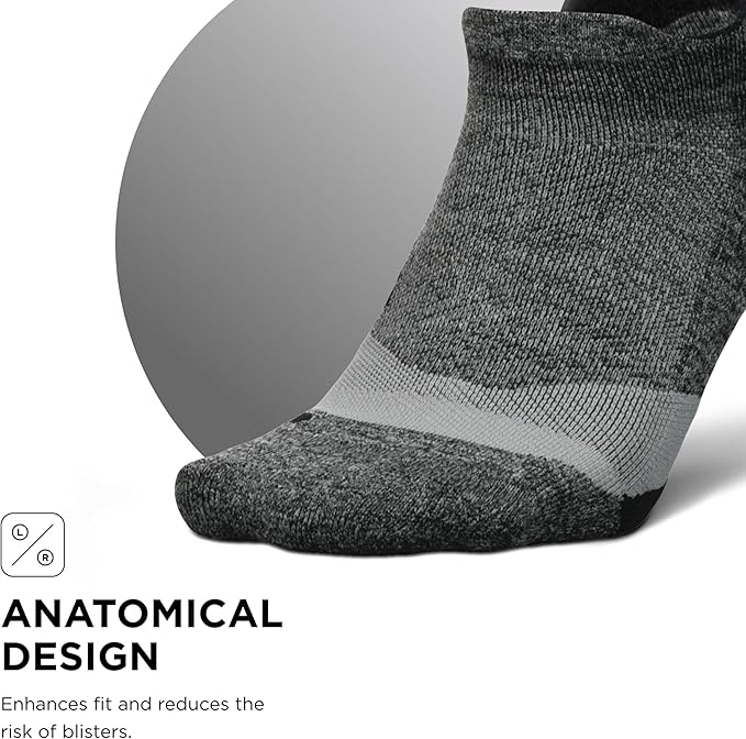 Feetures Elite Light Cushion No Show Tab Athletic Ankle Socks - Sport Sock with Targeted Compression