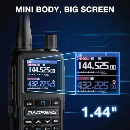 BAOFENG UV-5R Mini Dual Band Handheld Ham Radio, Wireless APP Programming, Dual PTT, USB-C Charging, 999CH, NOAA FM Aviation Reception, Pocket Walkie Talkie for Outdoor, Emergency, Backup [2Packs]
